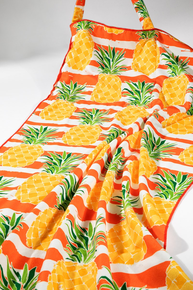 2 In 1 Pineapple Motif Bag and Towel: Blue / OS