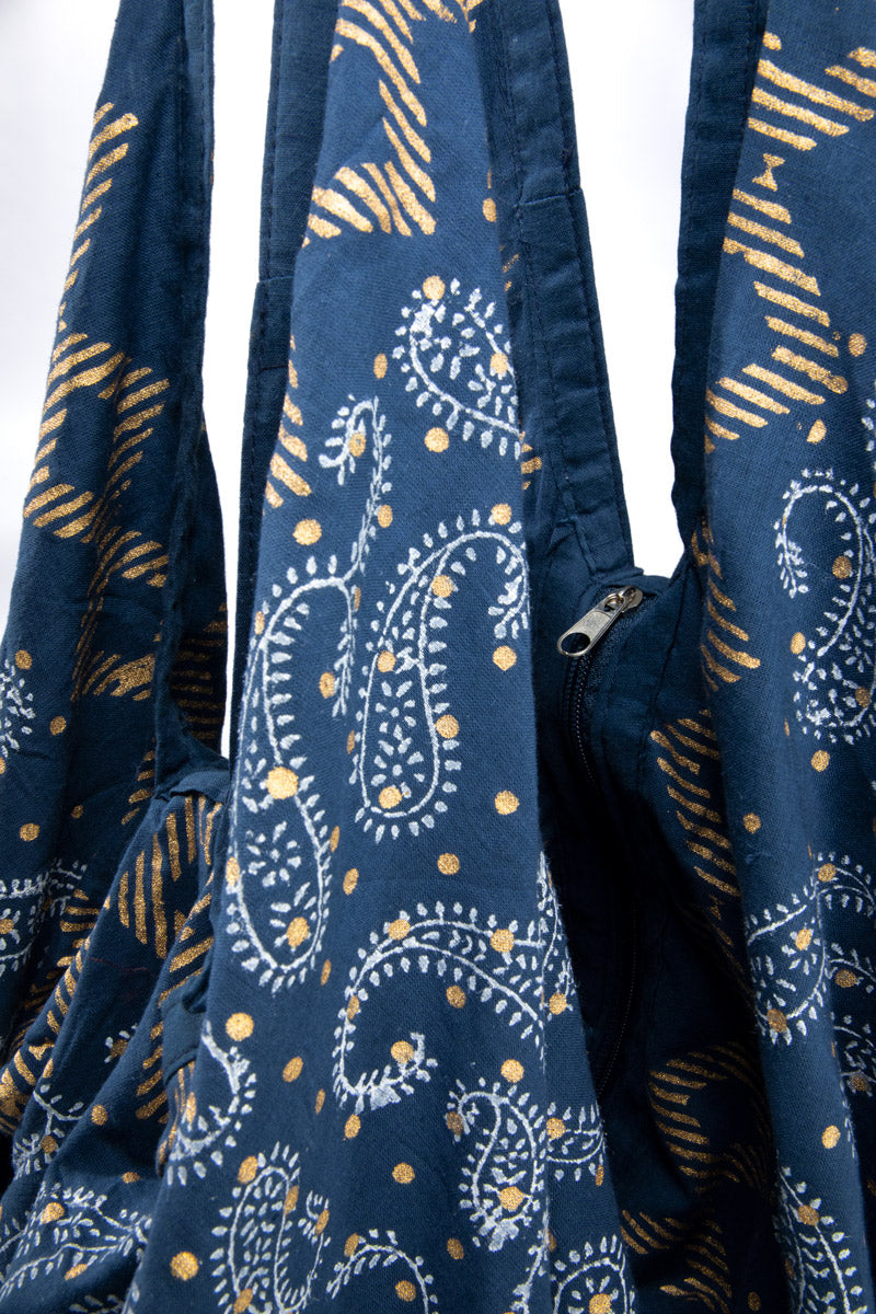 Hand Block Ethnic Print Bag: Eight Miles High / OS