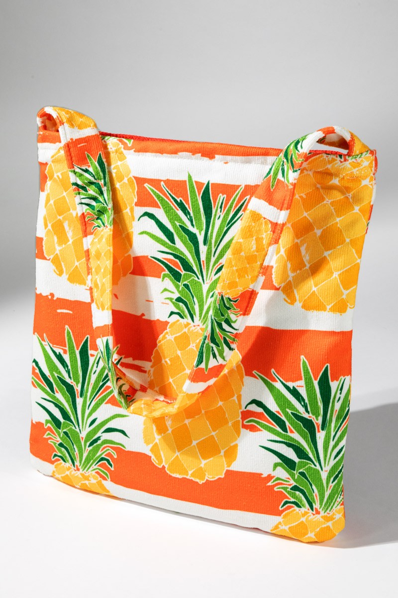 2 In 1 Pineapple Motif Bag and Towel: Blue / OS