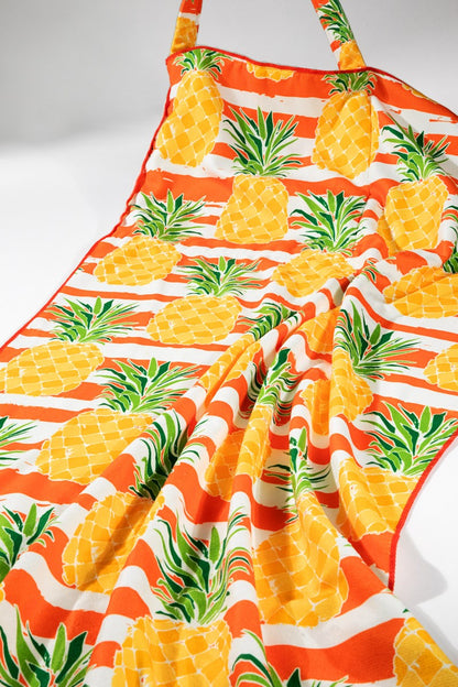2 In 1 Pineapple Motif Bag and Towel: Blue / OS