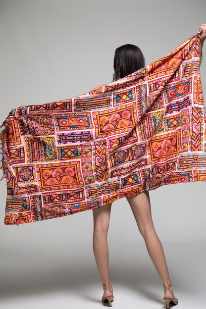 Luxury Ethnic Block Print Towel: Bali / OS