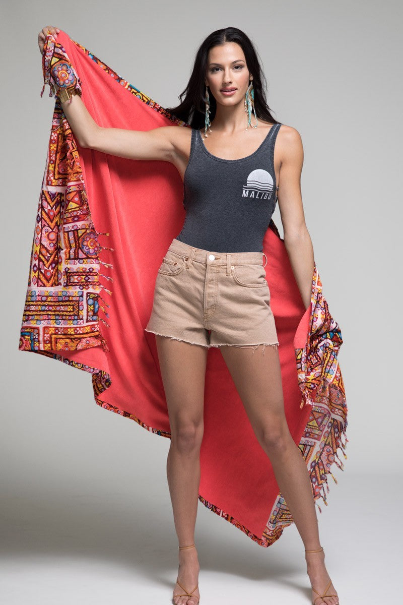 Luxury Ethnic Block Print Towel: Bali / OS